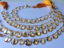 Citrine Concave Pear Shape Beads